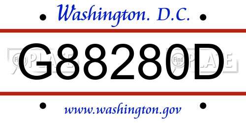 G88280D District Of Columbia License Plate