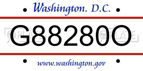G88280O District Of Columbia License Plate