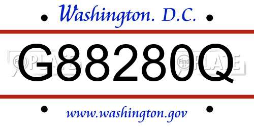 G88280Q District Of Columbia License Plate