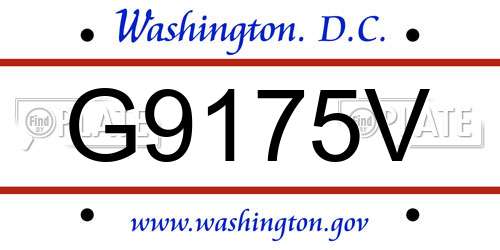 G9175V District Of Columbia License Plate
