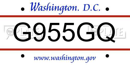 G955GQ District Of Columbia License Plate