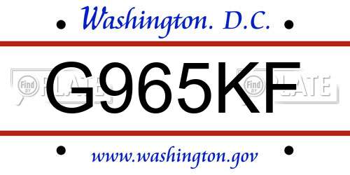 G965KF District Of Columbia License Plate
