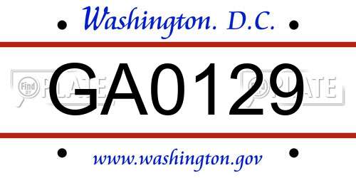 GA0129 District Of Columbia License Plate