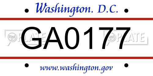 GA0177 District Of Columbia License Plate