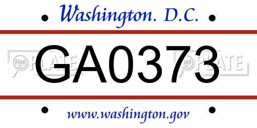 GA0373 District Of Columbia License Plate