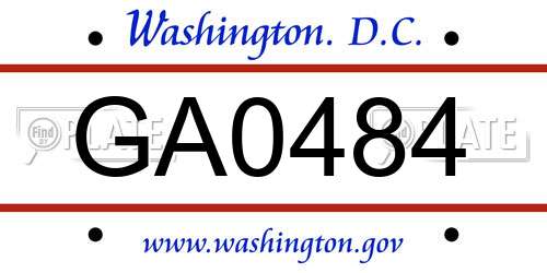 GA0484 District Of Columbia License Plate