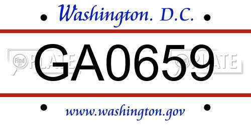 GA0659 District Of Columbia License Plate