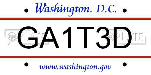 GA1T3D District Of Columbia License Plate