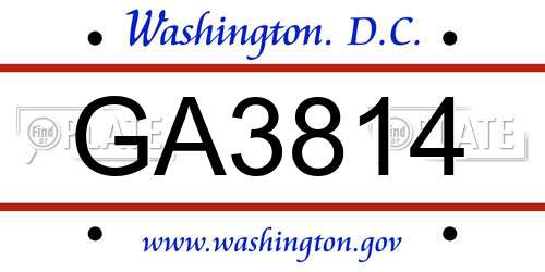 GA3814 District Of Columbia License Plate