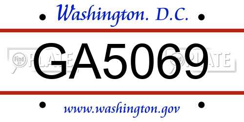 GA5069 District Of Columbia License Plate