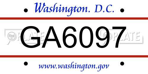 GA6097 District Of Columbia License Plate