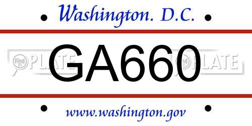 GA660 District Of Columbia License Plate