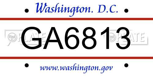 GA6813 District Of Columbia License Plate