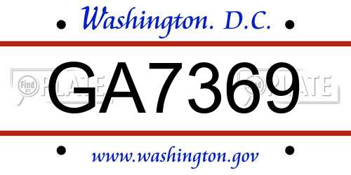 GA7369 District Of Columbia License Plate