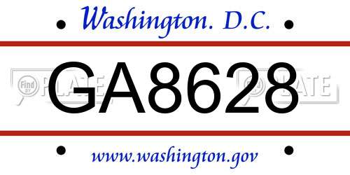 GA8628 District Of Columbia License Plate