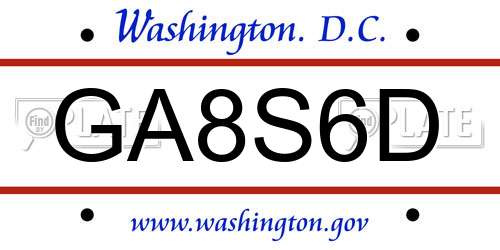 GA8S6D District Of Columbia License Plate