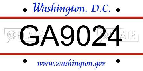 GA9024 District Of Columbia License Plate