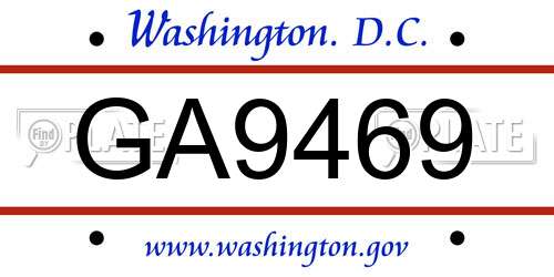 GA9469 District Of Columbia License Plate