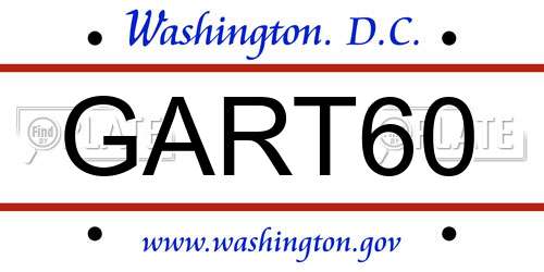 GART60 District Of Columbia License Plate