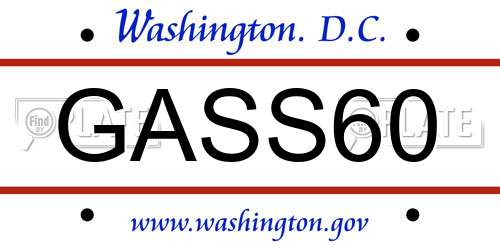 GASS60 District Of Columbia License Plate