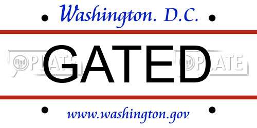 GATED District Of Columbia License Plate