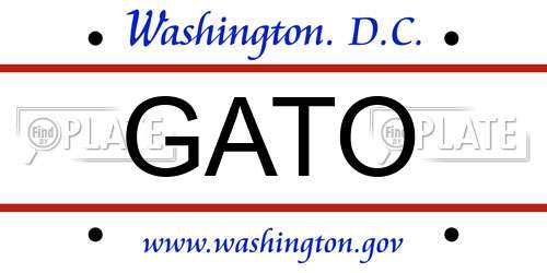 GATO District Of Columbia License Plate