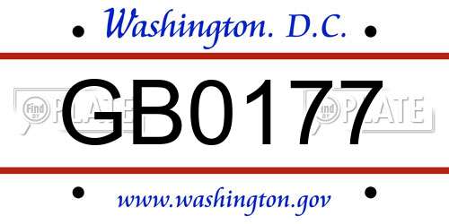 GB0177 District Of Columbia License Plate