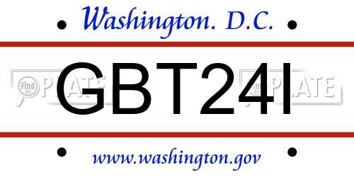 GBT24I District Of Columbia License Plate