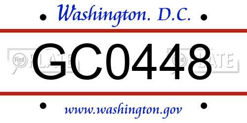 GC0448 District Of Columbia License Plate