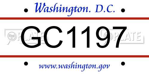 GC1197 District Of Columbia License Plate