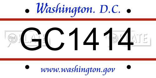 GC1414 District Of Columbia License Plate