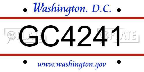 GC4241 District Of Columbia License Plate