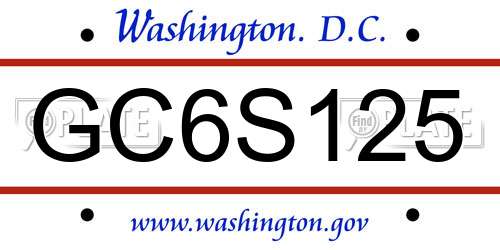 GC6S125 District Of Columbia License Plate
