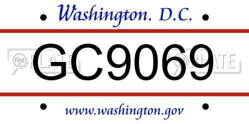 GC9069 District Of Columbia License Plate