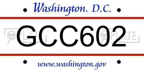 GCC602 District Of Columbia License Plate