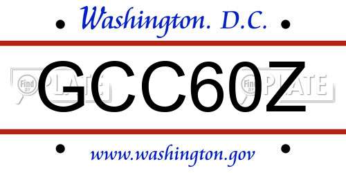 GCC60Z District Of Columbia License Plate