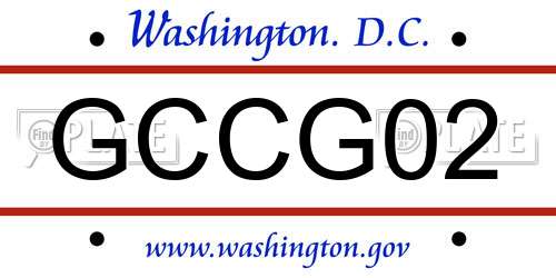 GCCG02 District Of Columbia License Plate