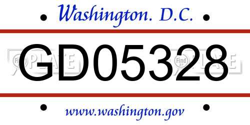 GD05328 District Of Columbia License Plate
