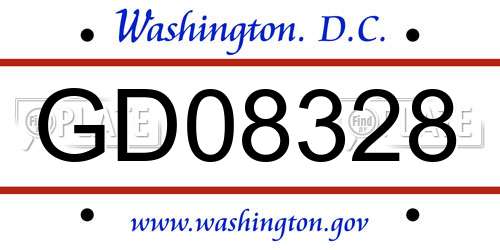 GD08328 District Of Columbia License Plate