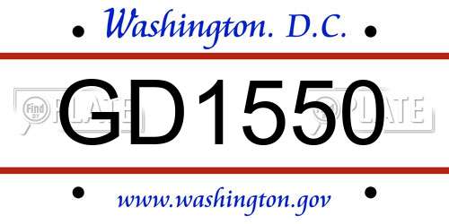 GD1550 District Of Columbia License Plate
