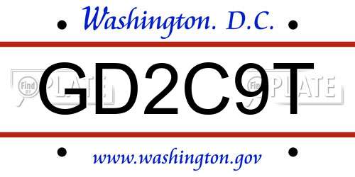 GD2C9T District Of Columbia License Plate