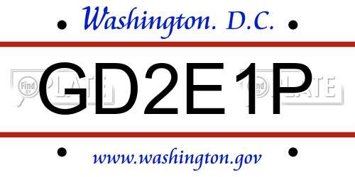 GD2E1P District Of Columbia License Plate
