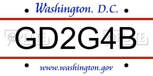 GD2G4B District Of Columbia License Plate