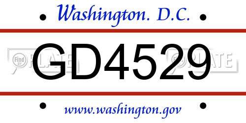 GD4529 District Of Columbia License Plate