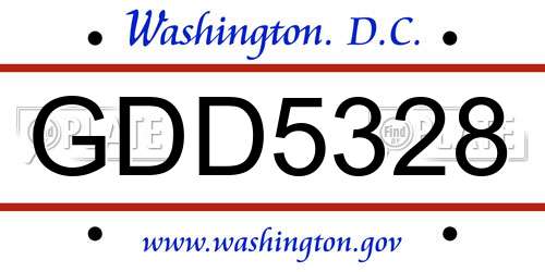 GDD5328 District Of Columbia License Plate
