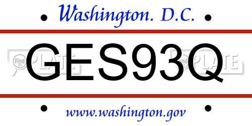 GES93Q District Of Columbia License Plate