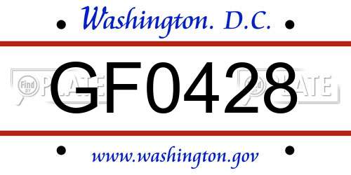 GF0428 District Of Columbia License Plate