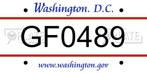 GF0489 District Of Columbia License Plate