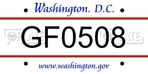 GF0508 District Of Columbia License Plate