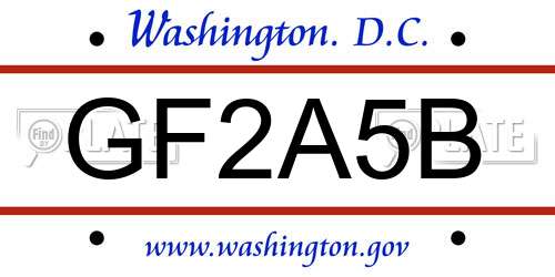 GF2A5B District Of Columbia License Plate